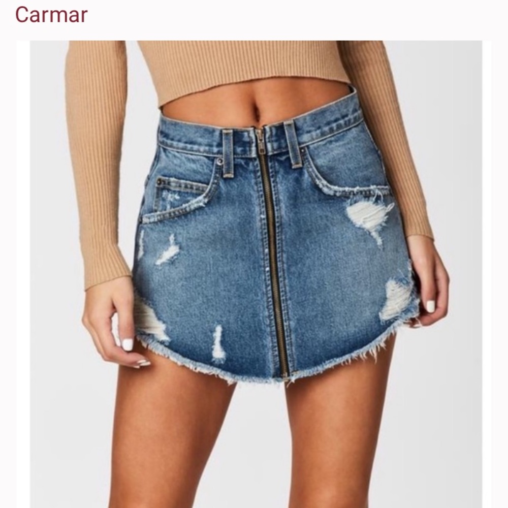 carmar mini jean skirt